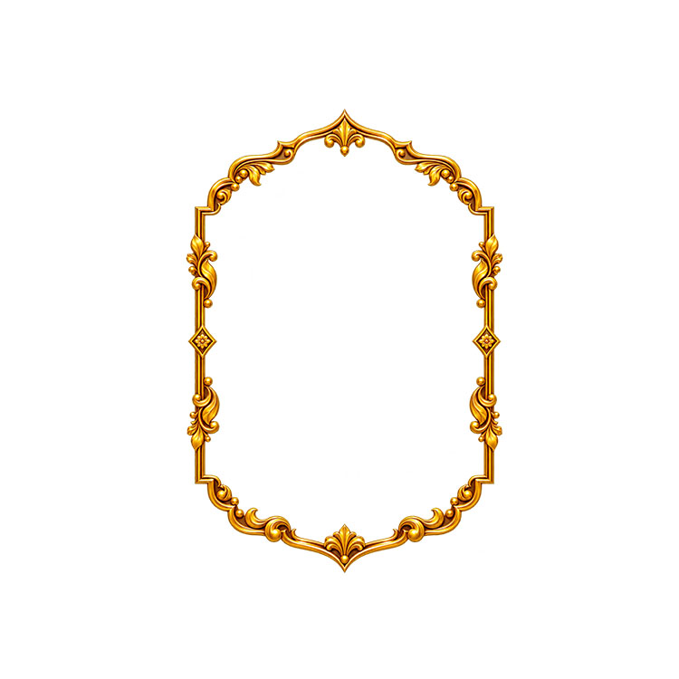 Ornate Golden Arch PNG – Luxury Decorative Design
